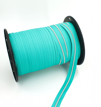 Preview: Endlosreißverschluss metallisiert schmal mint/ silber (1m)